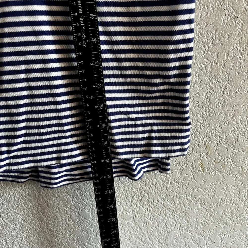 Polo Ralph Lauren Polo Shirt Mens Large Blue Striped Custom Fit Preppy